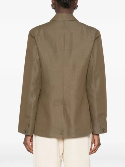 Samsoe & Samsoe Single-breasted Notched-lapels Cotton Blazer In White