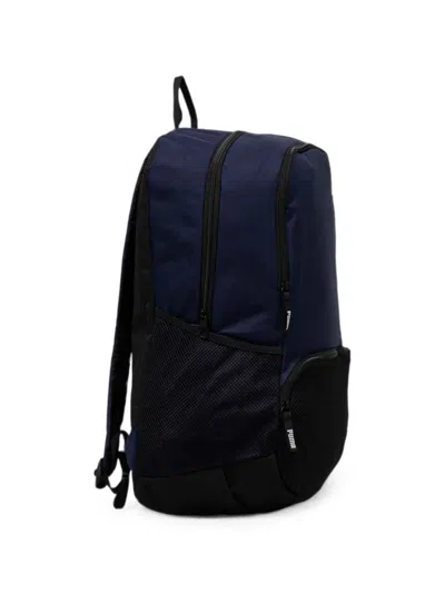 Puma Logo-print Zip-pocket Backpack In Blue