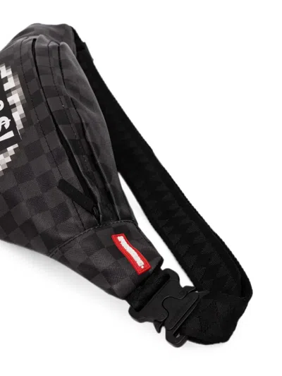 Sprayground Check-pattern Pixel-print Belt Bag In Black