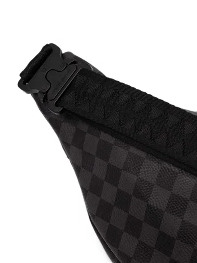 Sprayground Check-pattern Pixel-print Belt Bag In Black
