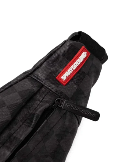 Sprayground Check-pattern Pixel-print Belt Bag In Black