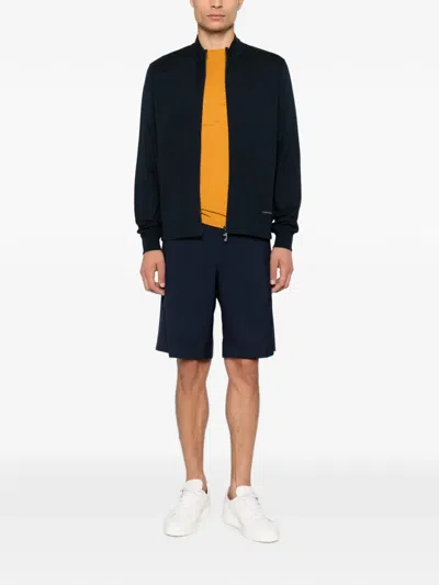 Corneliani Zip-up Sweatshirt In Blue
