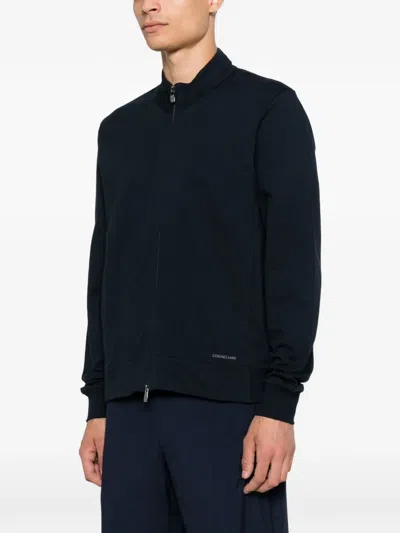 Corneliani Zip-up Sweatshirt In Blue