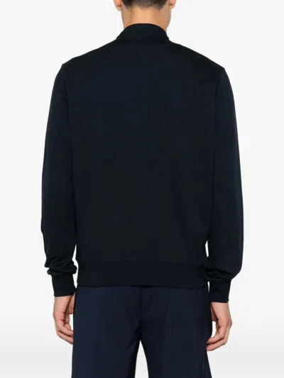 Corneliani Zip-up Sweatshirt In Blue