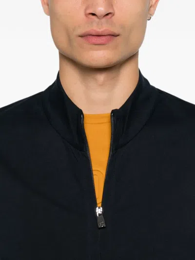 Corneliani Zip-up Sweatshirt In Blue