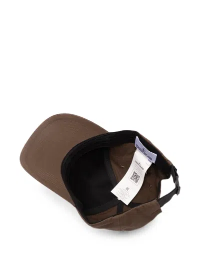 Stone Island Compass-patch Baseball Cap In Brown