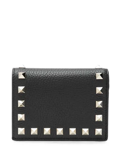 Valentino Rockstud Pebbled Wallet In Pattern