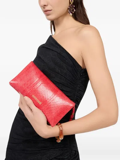 Roberto Cavalli Serpentine Bangle-handle Clutch Bag In Pattern