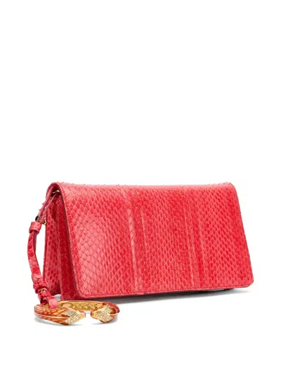 Roberto Cavalli Serpentine Bangle-handle Clutch Bag In Pattern