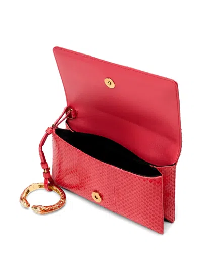 Roberto Cavalli Serpentine Bangle-handle Clutch Bag In Pattern