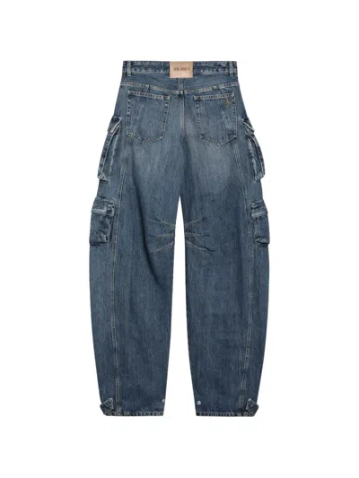 Attico Multi-pocket Cargo Pants In Blue