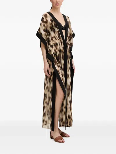 Dkny Leopard-print Kaftan In Multi