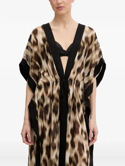 Dkny Leopard-print Kaftan In Multi