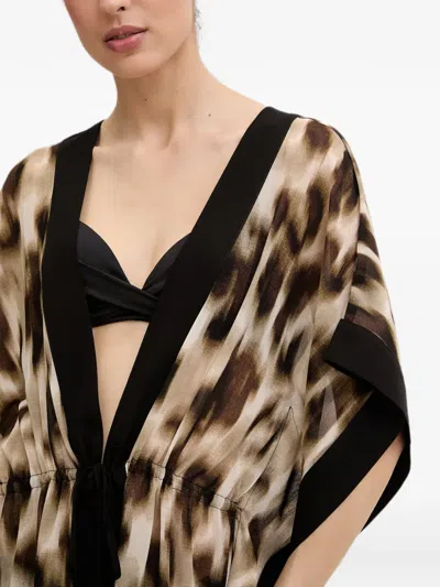 Dkny Leopard-print Kaftan In Multi