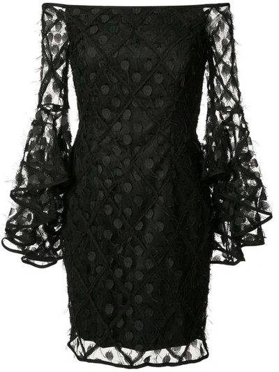 Milly Selena Embroidered Lace Mini Dress In Black