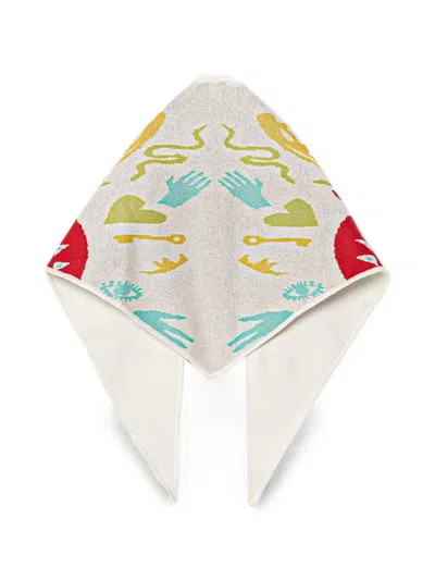 Never Fully Dressed Graphic-print Intarsia-knit Shawl In Multi