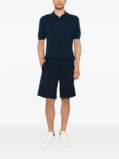 Corneliani Ribbed-knit T-shirt In Blue
