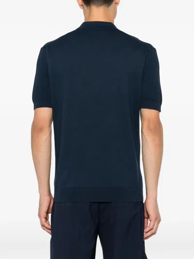 Corneliani Ribbed-knit T-shirt In Blue