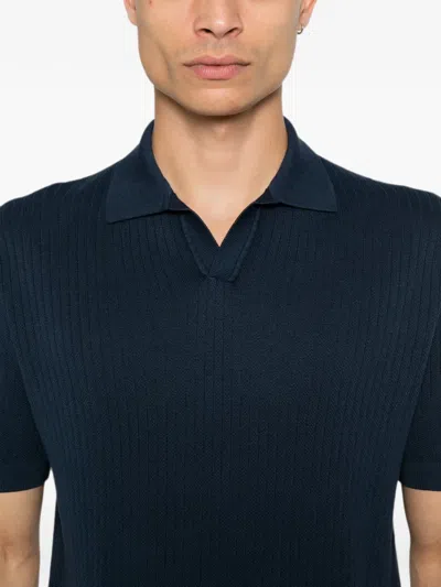 Corneliani Ribbed-knit T-shirt In Blue