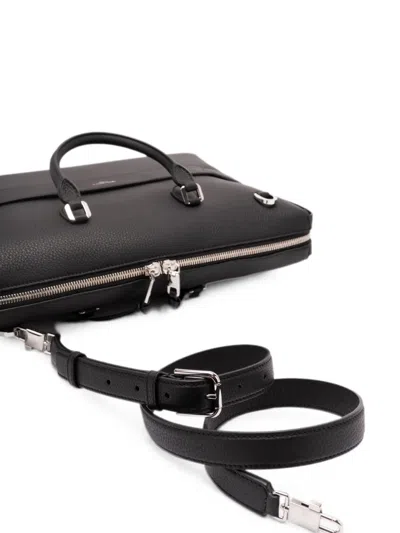 Dolce & Gabbana Pebbled-leather Briefcase In Black