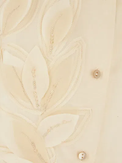 Antonelli Sequin-embellished Leaf-patch Shirt In Multi