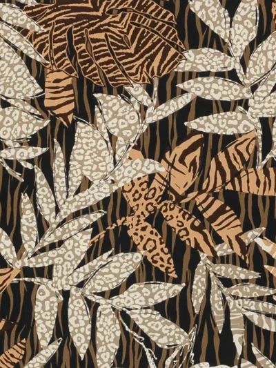 Kaos Leaf-pattern Blouse In Animal Print