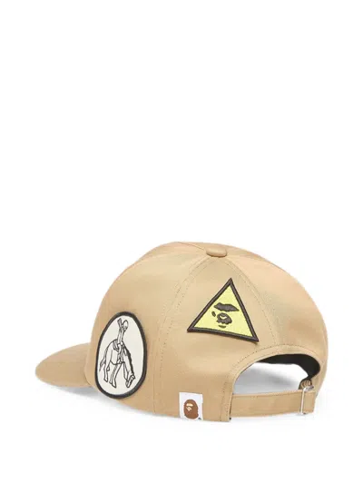 A Bathing Ape Logo-patch Baseball Cap In Neutral