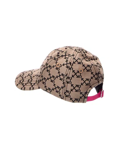 Off-white ™ Monogram Canvas Baseball Cap In Brown