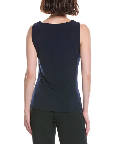 Halston Draped Front Tank Top In Blue