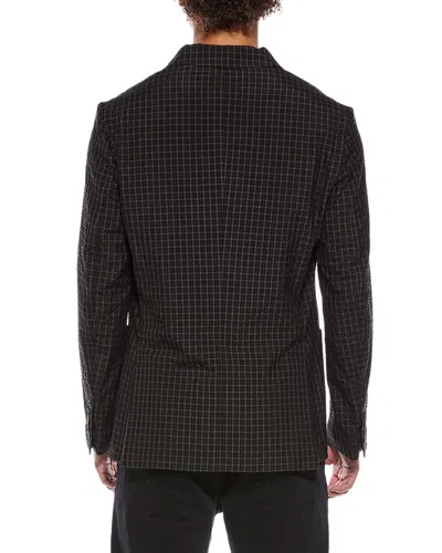 Brioni Wool & Silk-blend Check Pattern Blazer In Gray