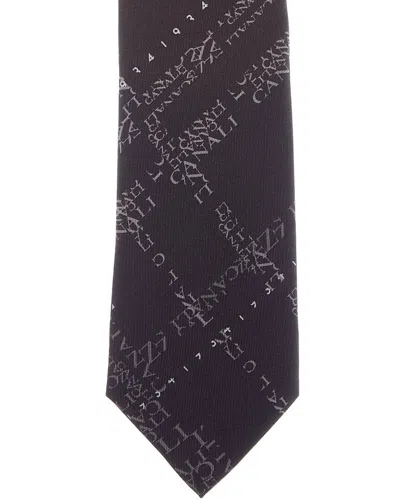 Canali Silk Tie In Black