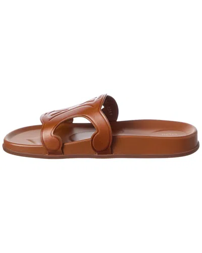 Celine Troimphe Leather Sandal In Brown