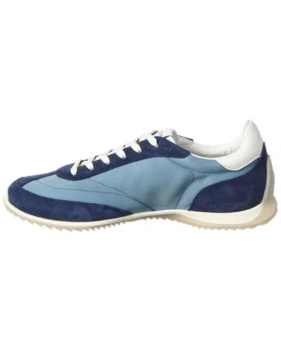 Celine Logo Leather Sneaker In Blue