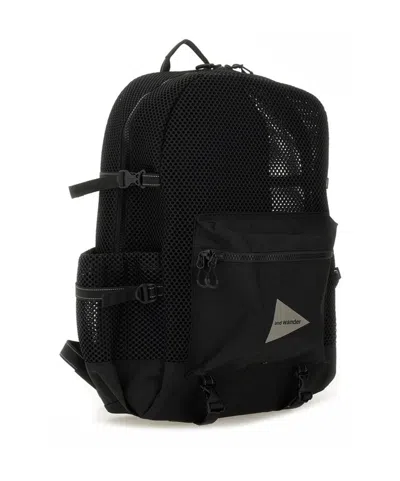 And Wander Mesh Patchwork Backpack In Black