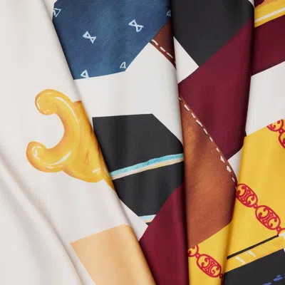 Celine Square In Silk Twill In Multi