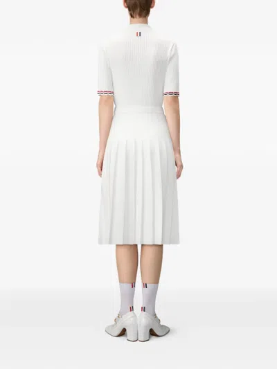 Thom Browne 골지 스티치 미디 폴로 드레스 In Black