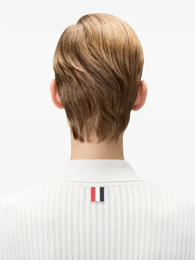 Thom Browne 골지 스티치 미디 폴로 드레스 In Black