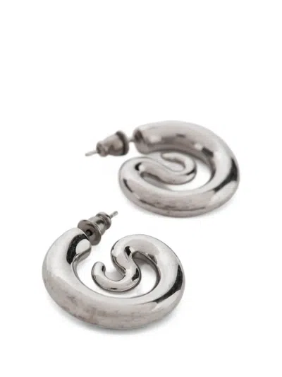 Panconesi Extra Small Serpent Earrings In White