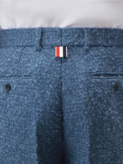 Thom Browne 부클레 트위드 자수 팬츠 In Blue