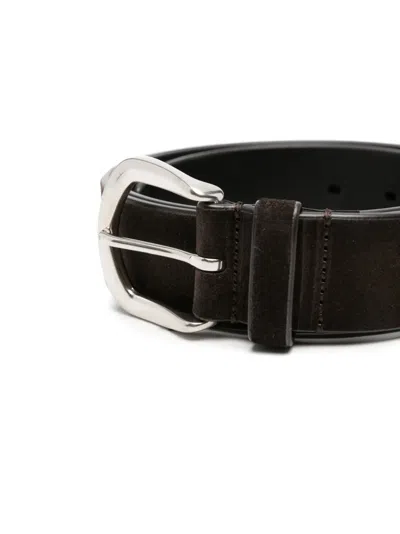 Officine Creative 버클 스웨이드 벨트 In Brown
