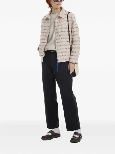 Ader Error Striped Button-detail Jacket In Neutral