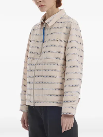 Ader Error Striped Button-detail Jacket In Neutral