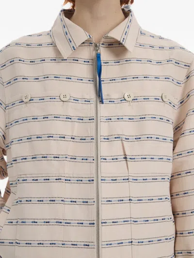 Ader Error Striped Button-detail Jacket In Neutral