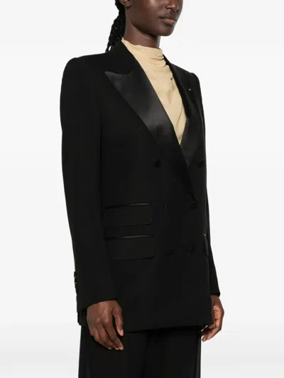 Tom Ford Double-breasted Buttoned Blazer In Black