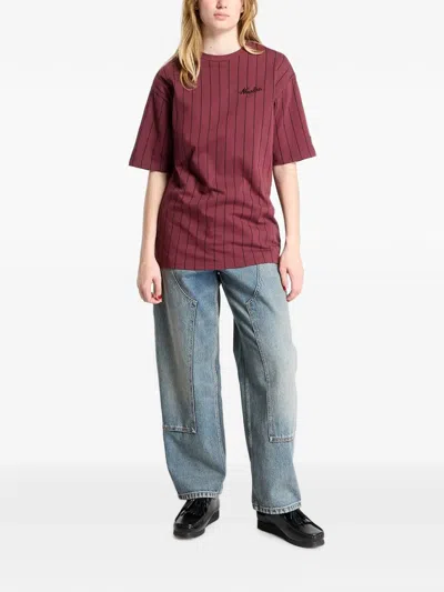 New Era Pinstripe-pattern T-shirt In Red
