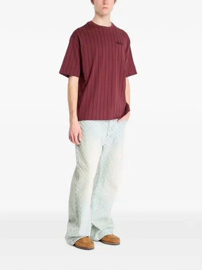 New Era Pinstripe-pattern T-shirt In Red