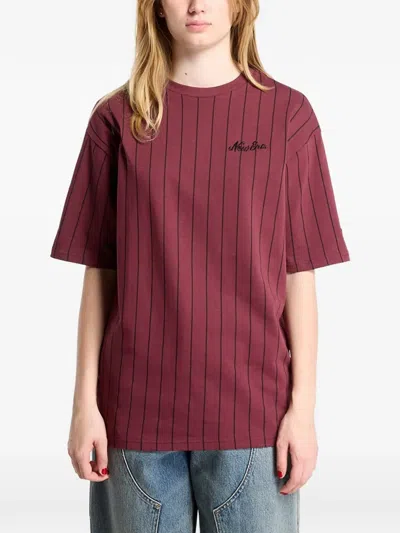 New Era Pinstripe-pattern T-shirt In Red