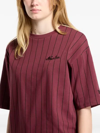 New Era Pinstripe-pattern T-shirt In Red