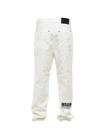 Msgm Logo-print Straight-leg Jeans In Multi