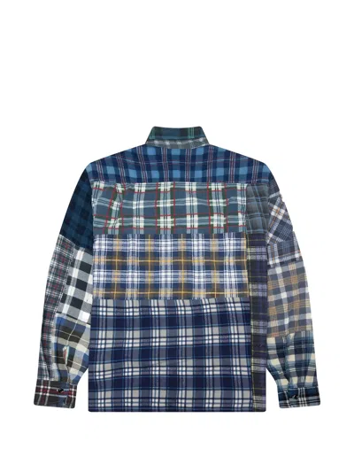 Needles Patchwork Flannel Shirt In Blue